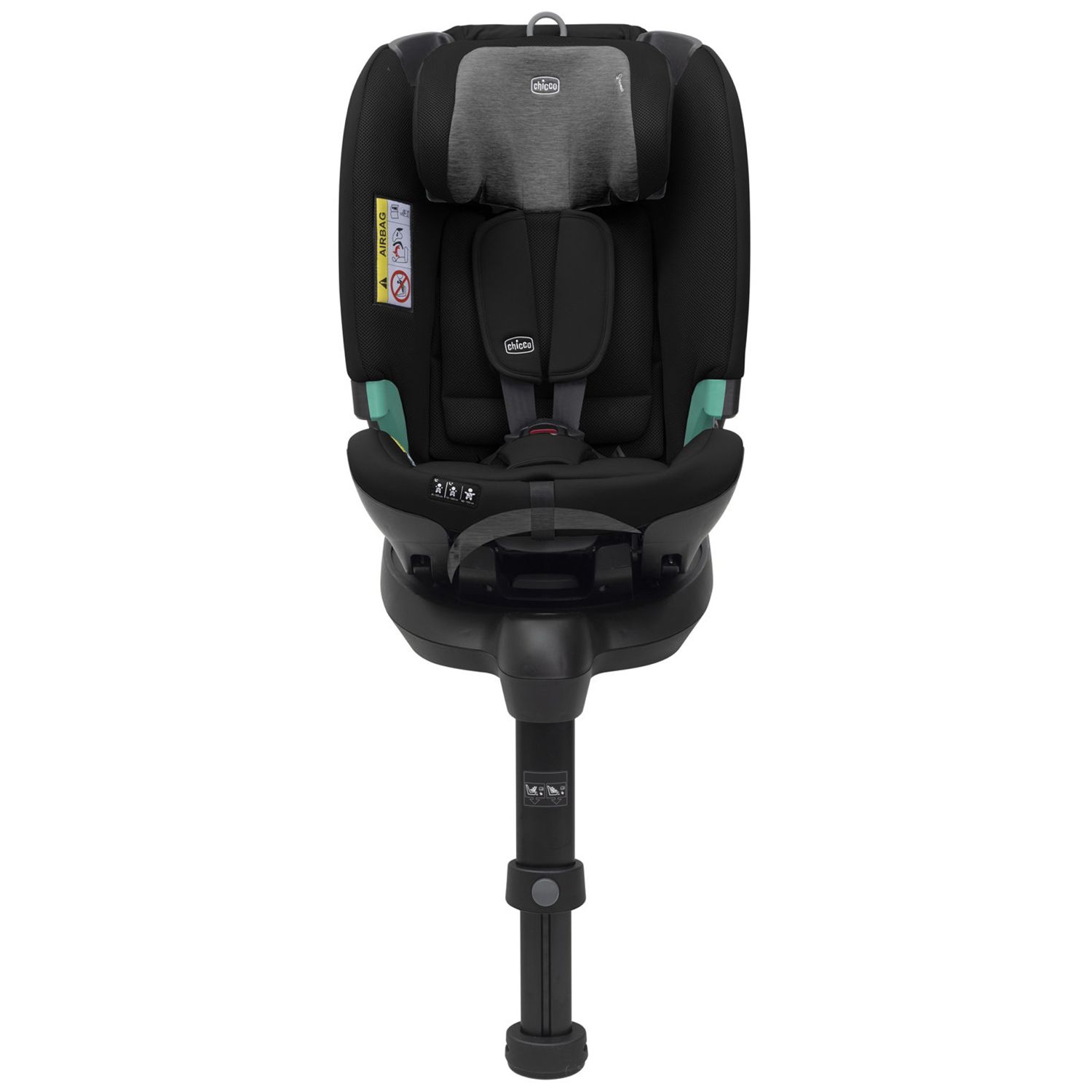 Chicco Full-Seat bílstóll I-size ÁN base 360° fyrir 61-150cm - Svartur - Image 6