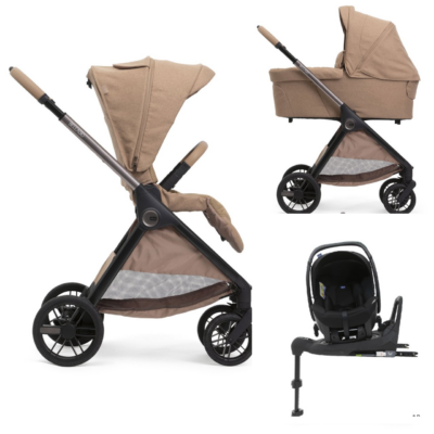 Chicco Bellagio kerra með vagnstykki Carmel 0-22kg - Kory bílstóll og 360 isofix base