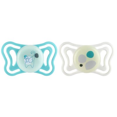 Chicco Chicco Glow in the dark snuð 6-16M 2 í pakka